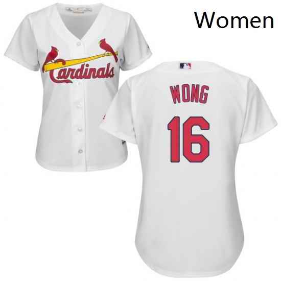 Womens Majestic St Louis Cardinals 16 Kolten Wong Replica White Home Cool Base MLB Jersey